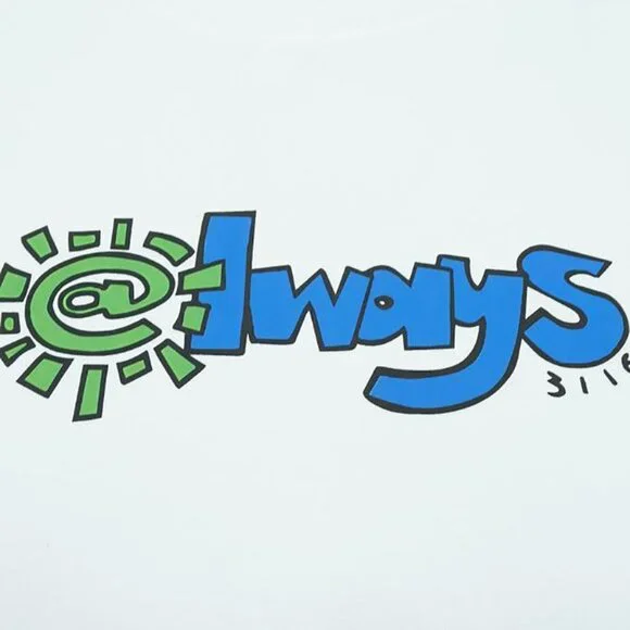 Always White Multicolor Lettering Short Sleeve T Shirt